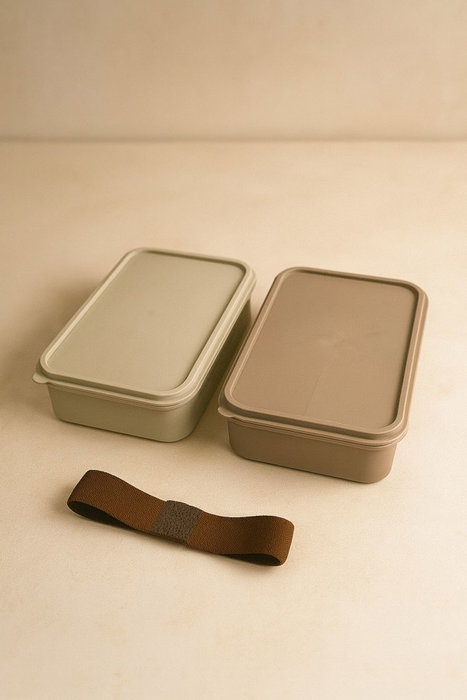 Hermia Juego de Cajas de Almuerzo de 2 Piezas, 750 ml, Topo